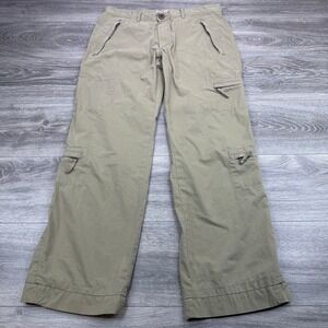 Alberto Cargo Pants Mens 34x30 Khaki Zip Pocket Poplin Utility Tactical Gorpcore